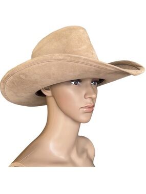 Bailey U-Rollit Brick Crown Western Cowboy Hat in Tan Velvet